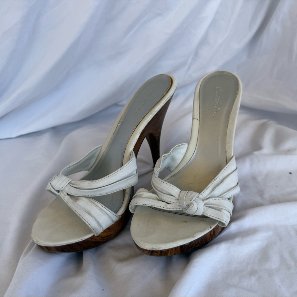 Charlotte Russe White Knot Heels